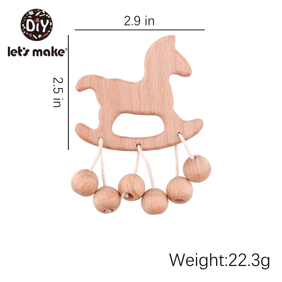 Wooden Baby Rattle Cute Baby Teether